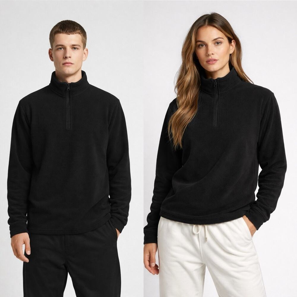 RAINS Addis Fleece‎ Half Zip Top Lightweight Microfleece Unisex Black